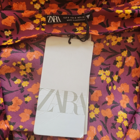 NWT Zara Purple Floral Maxi Dress Size Small - Picture 6 of 6